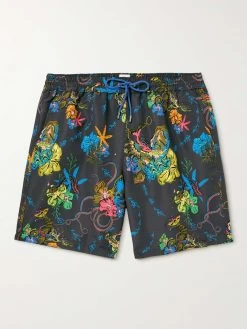 PAUL SMITH Shorts Da Mare Medi A Gamba Dritta In Tessuto Riciclato Stampato Kraken