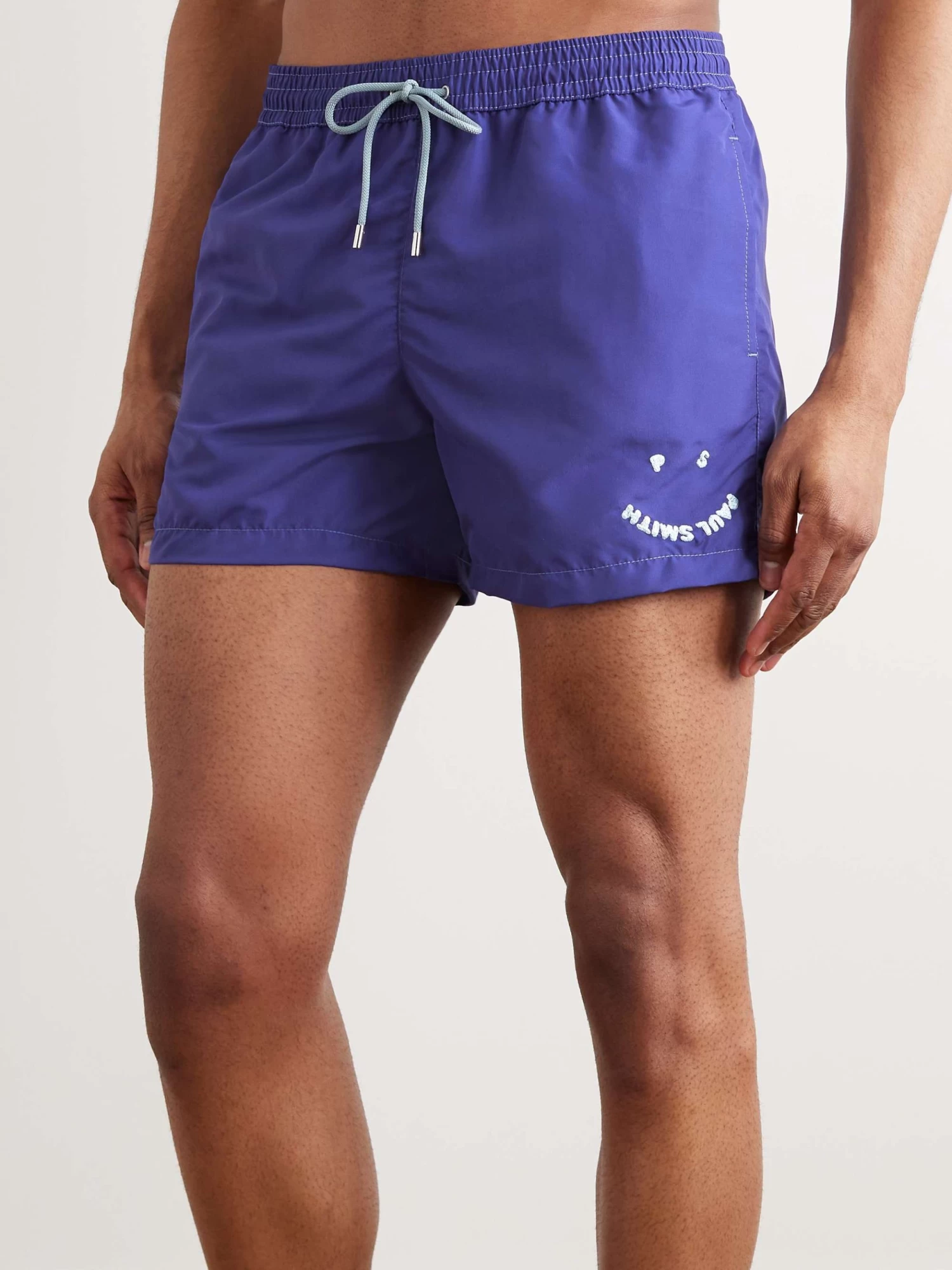 PAUL SMITH Shorts Da Mare Corti Slim-fit In Tessuto Riciclato Con Logo Ricamato Happy 4 PAUL SMITH Shorts Da Mare Corti Slim-fit In Tessuto Riciclato Con Logo Ricamato Happy - immagine 2
