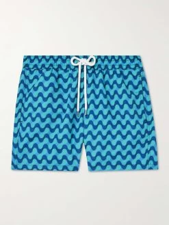 Shorts Da Mare Corti A Gamba Dritta Stampati