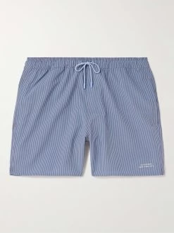 Shorts Da Mare Medi A Gamba Dritta In Seersucker A Righe Timothy