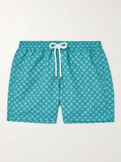 Shorts Da Mare Medi A Gamba Dritta Stampati