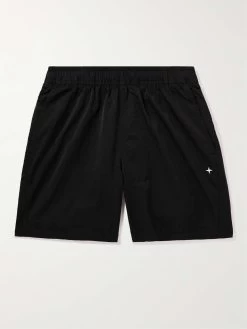 Stone Island Shorts Da Mare Medi A Gamba Dritta Con Logo Ricamato