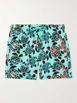 Vilebrequin Shorts Da Mare Lunghezza Media In Materiale Riciclato Con Stampa Moorise