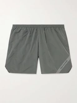 Acne Studios Shorts Da Mare A Gamba Larga In Ripstop Con Logo Walter