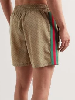 Gucci Shorts Da Mare Slim-fit Lunghezza Media A Righe Con Logo Stampato -Speedo Italia w2000 q60 224