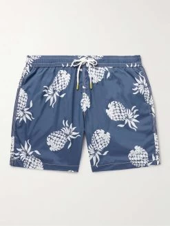 Hartford Shorts Da Mare Medi A Gamba Dritta In Tessuto Riciclato Con Stampa