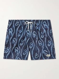Shorts Da Mare Medi A Gamba Dritta In Tessuto Riciclato Stampato