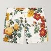 Shorts Da Mare Medi A Gamba Dritta In Tessuto Riciclato Con Stampa Floreale Bouquet