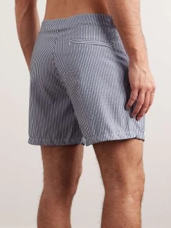LORO PIANA Shorts Da Mare Medi A Gamba Dritta In Seersucker A Righe Schooner -Speedo Italia w2000 q60 316