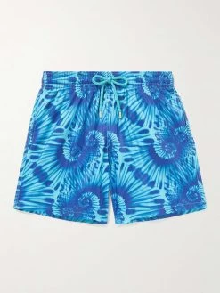 Vilebrequin Shorts Da Mare Medi Slim-fit In Shell Riciclato Tie-dye Mahina