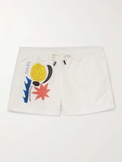 Jacquemus Shorts Da Mare Corti A Gamba Dritta Ripstop Con Stampa Soleil