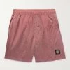Stone Island Shorts Da Mare A Gamba Dritta Medi In Shell Increspato Con Logo Applicato -Speedo Italia w2000 q60 502