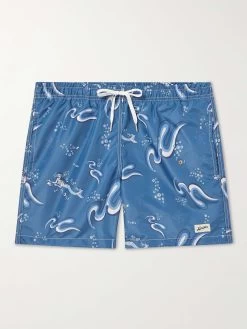 Shorts Da Mare Medi In Shell Riciclato Stampato