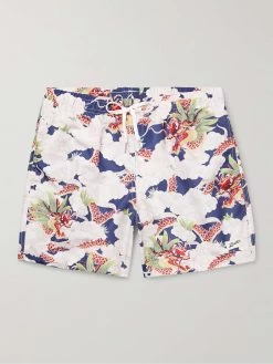 Shorts Da Mare Medi A Gamba Dritta In Tessuto Riciclato Stampati